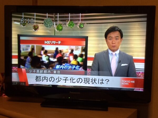 「少子高齢都市・東京」のテレビ特集の画面